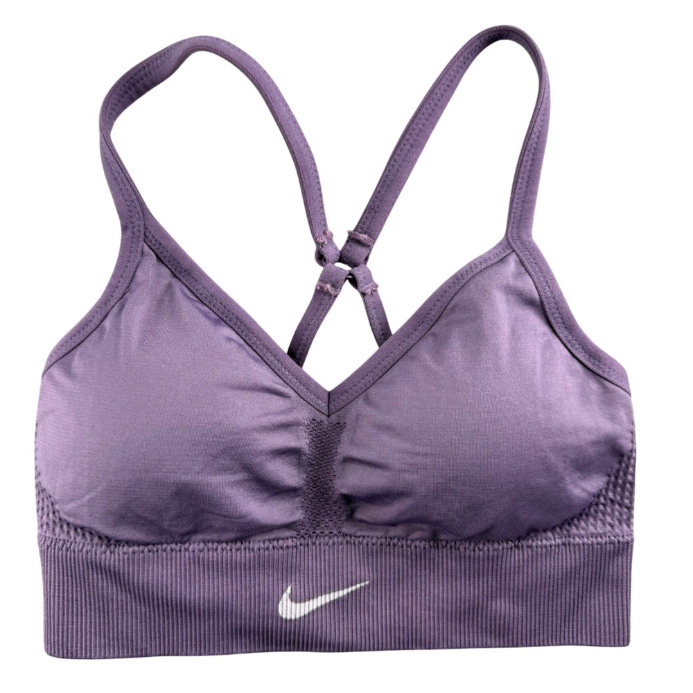 Nike Dri-FIT Indy Light-Support Padded Sports Bra Purple Womens XS Yoga Pilates